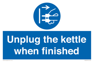 Unplug the kettle when finished